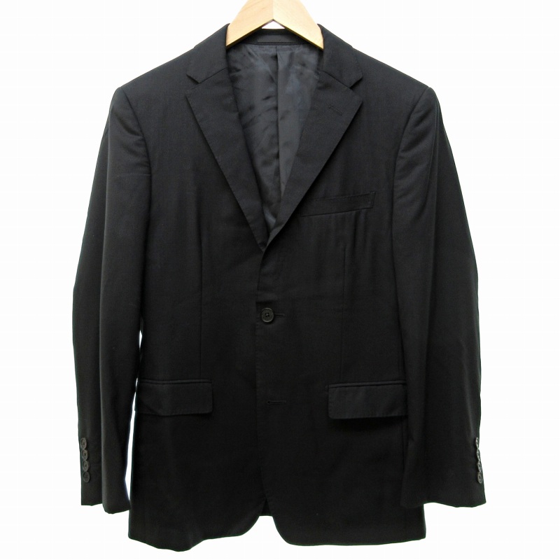 バーバリーブラックレーベル BURBERRY BLACK LABEL スーツ セットアップ テーラード ジャケット ブレザー パンツ スラックス 黒 ブラック 36R 約S 0608 IBO73 メンズ