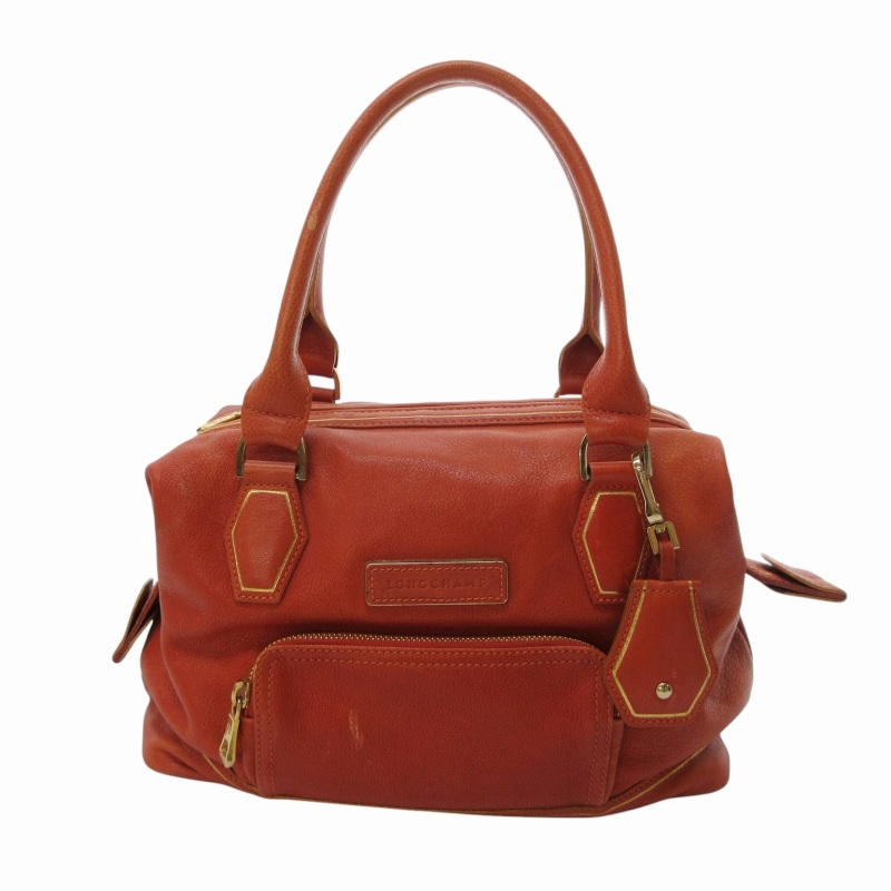 ロンシャン LONGCHAMP ミニボストンバッグ ハンドバッグ ロゴ パッチ 