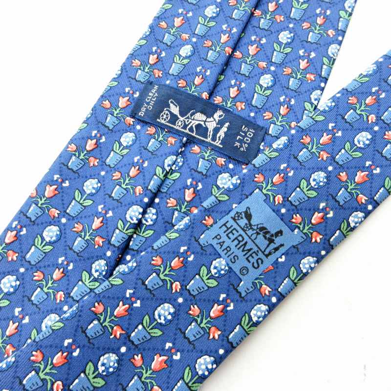 エルメス HERMES フラワー ネクタイ レギュラータイ 総柄 花柄