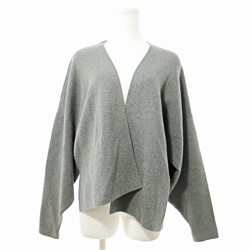 エンフォルド ENFOLD ミラノリブ カーディガン グレー 38 セール