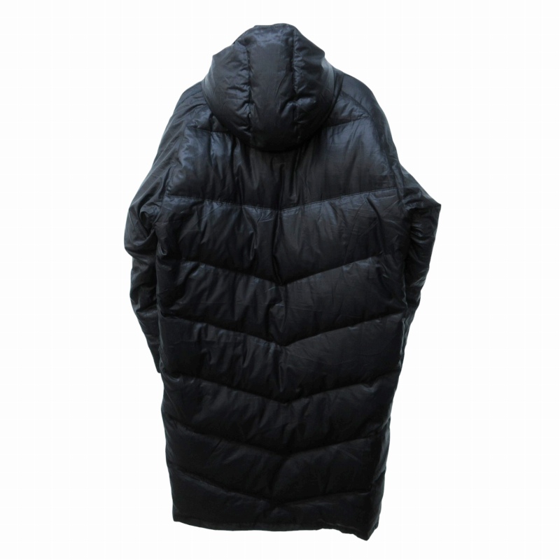 【未使用】アディダスダウンコート　ロゴ　スリーライン　洗濯可能軽量　ブラック adidas（アディダス） ダウンコート ダウンジャケット PADロングコート