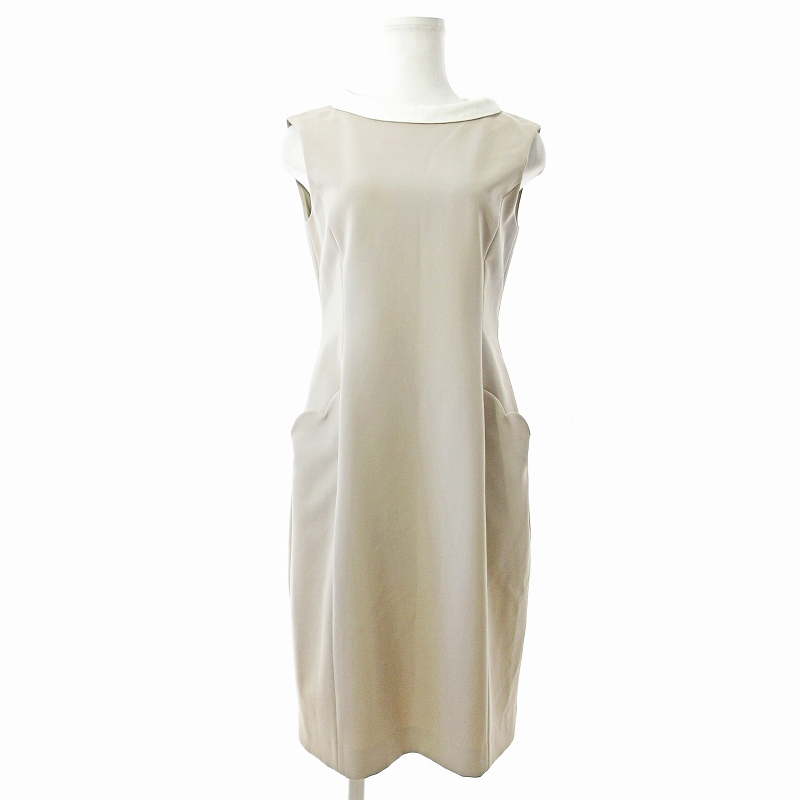 フォクシー　ノースリーブ ひざ丈ワンピース フォクシー 黒 ノースリーブ ひざ丈ワンピース 42 【公式通販】