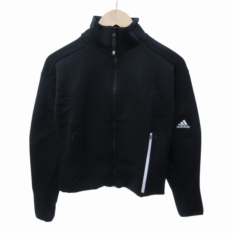 adidas originals☆ジャージ ワンポイント刺繡ロゴ 立ち襟 M 黒 adidas Originals アディダスオリジナルス 刺繍ワンポイントロゴ