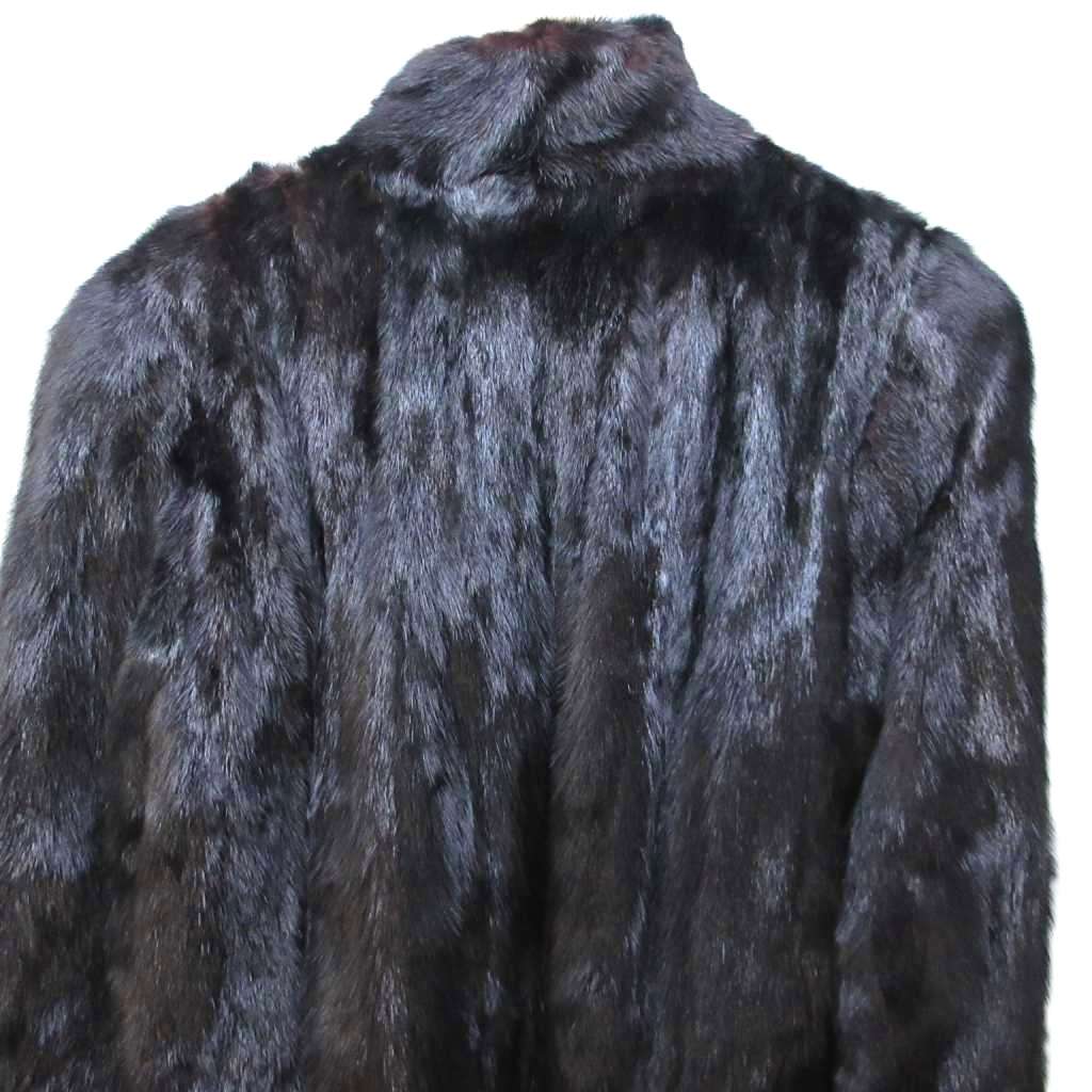 ミンクファー コート ジャケット ハーフ 毛皮コート ブラックミンク 黒