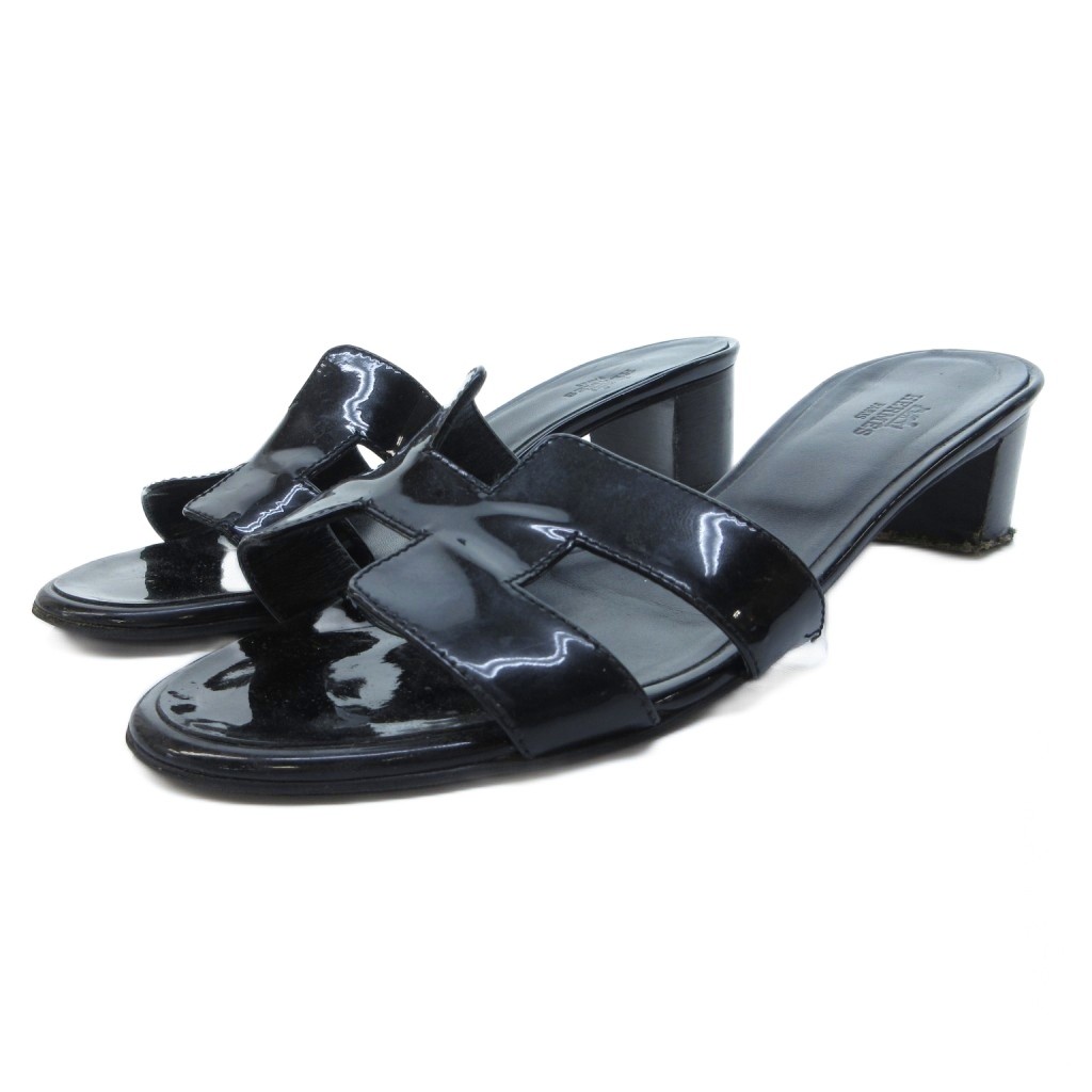 エルメス オラン　サンダル　グリッター　黒　35 クリスタル　22 ブラック エルメス オラン サンダル グリッター 黒 35 クリスタル 22 ブラック