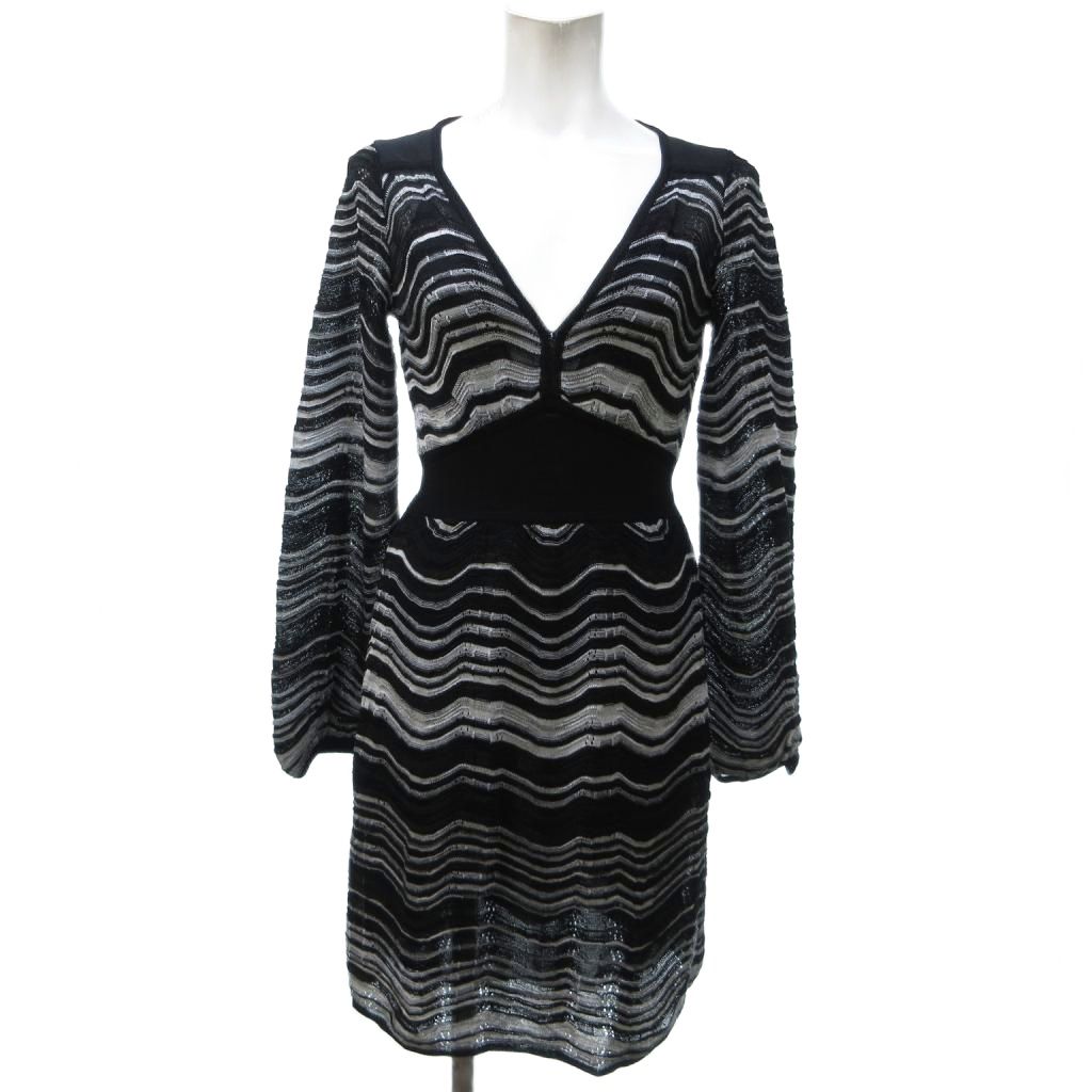 Mミッソーニのニットワンピース MISSONI ミッソーニ ニット 膝下丈