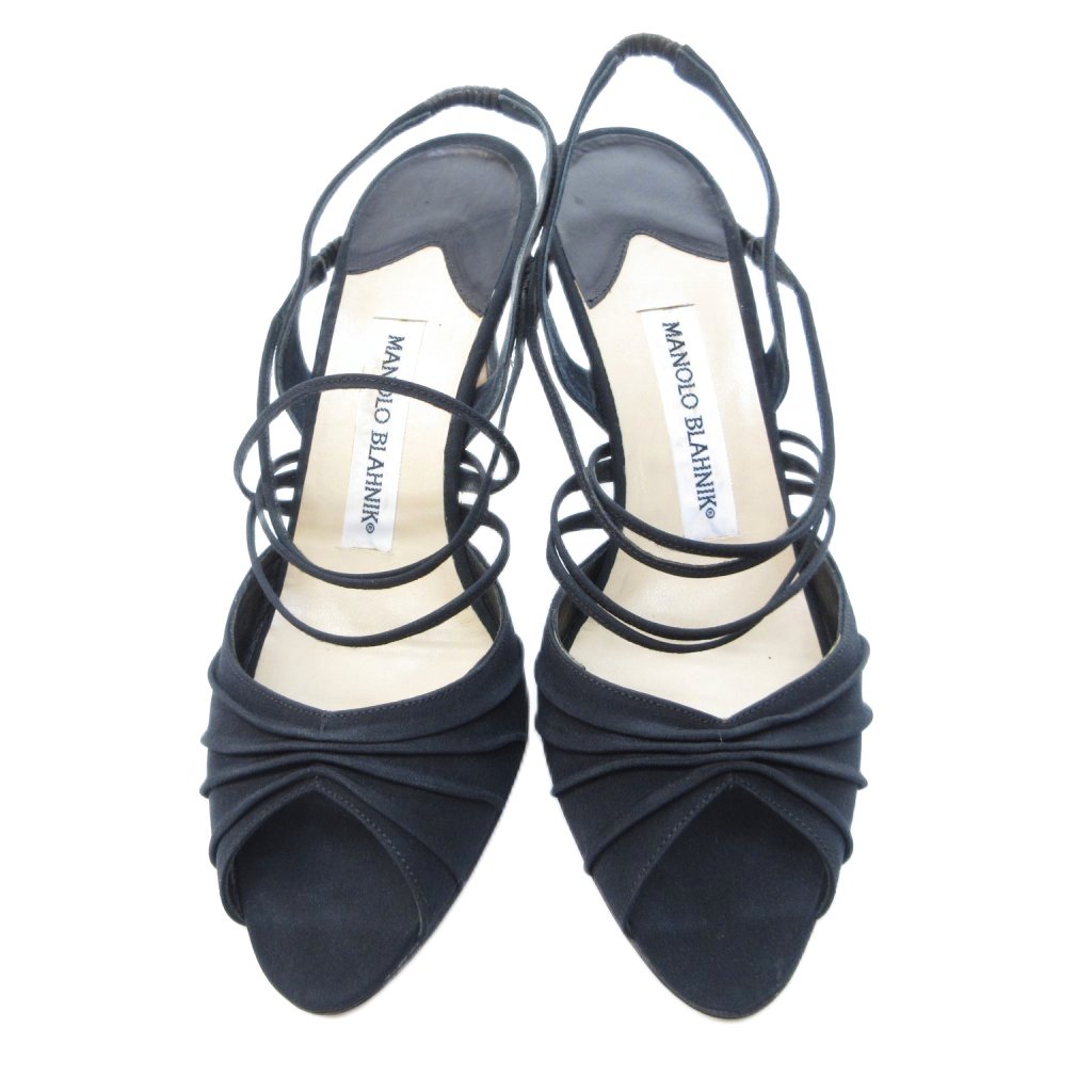 マノロブラニク MANOLO BLAHNIK サテンサンダル ミュール ハイヒール