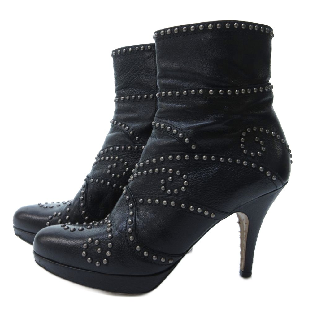 miu miu 黒 ブーティ 35 miumiu ブーティ 黒 MIU MIU サイドゴアブーツ 黒 レザー ソックス