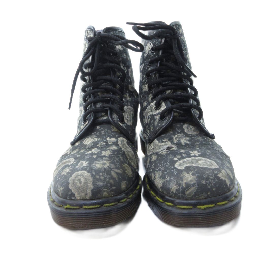 ドクターマ-チン　D r.Martens ペイズリー柄３ホ-ル 総柄白UK4 ドクターマーチン DR.MARTENS レースアップブーツ シューズ 8