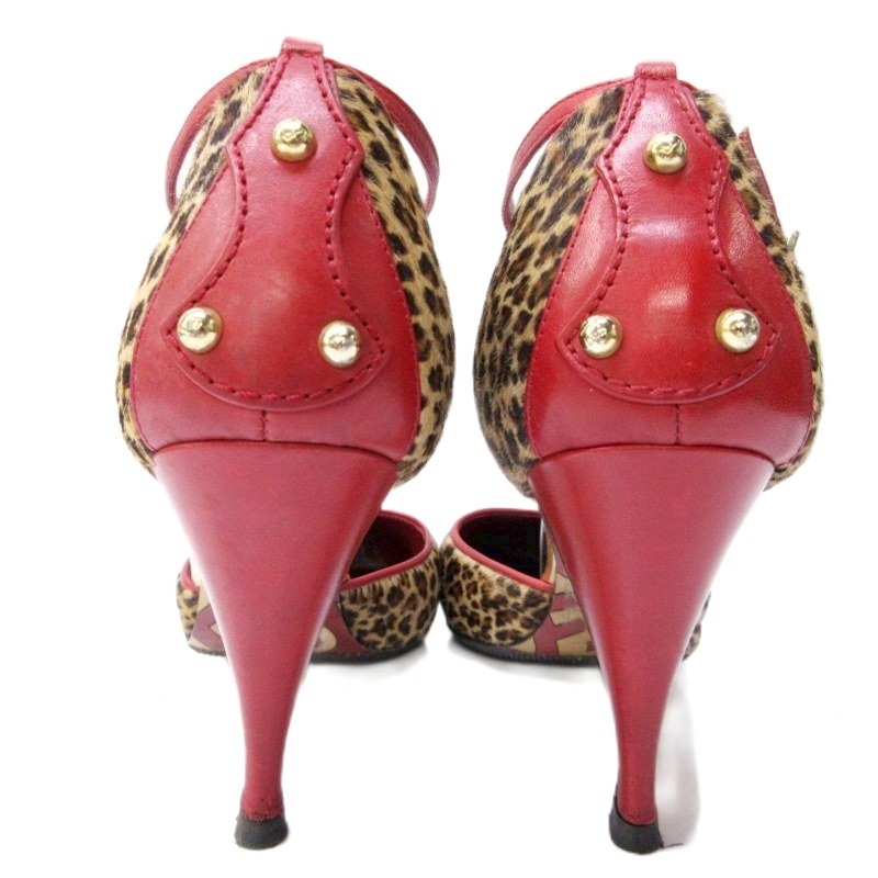 FENDIヒョウ柄 ポインテッドトゥ ハイヒールパンプス