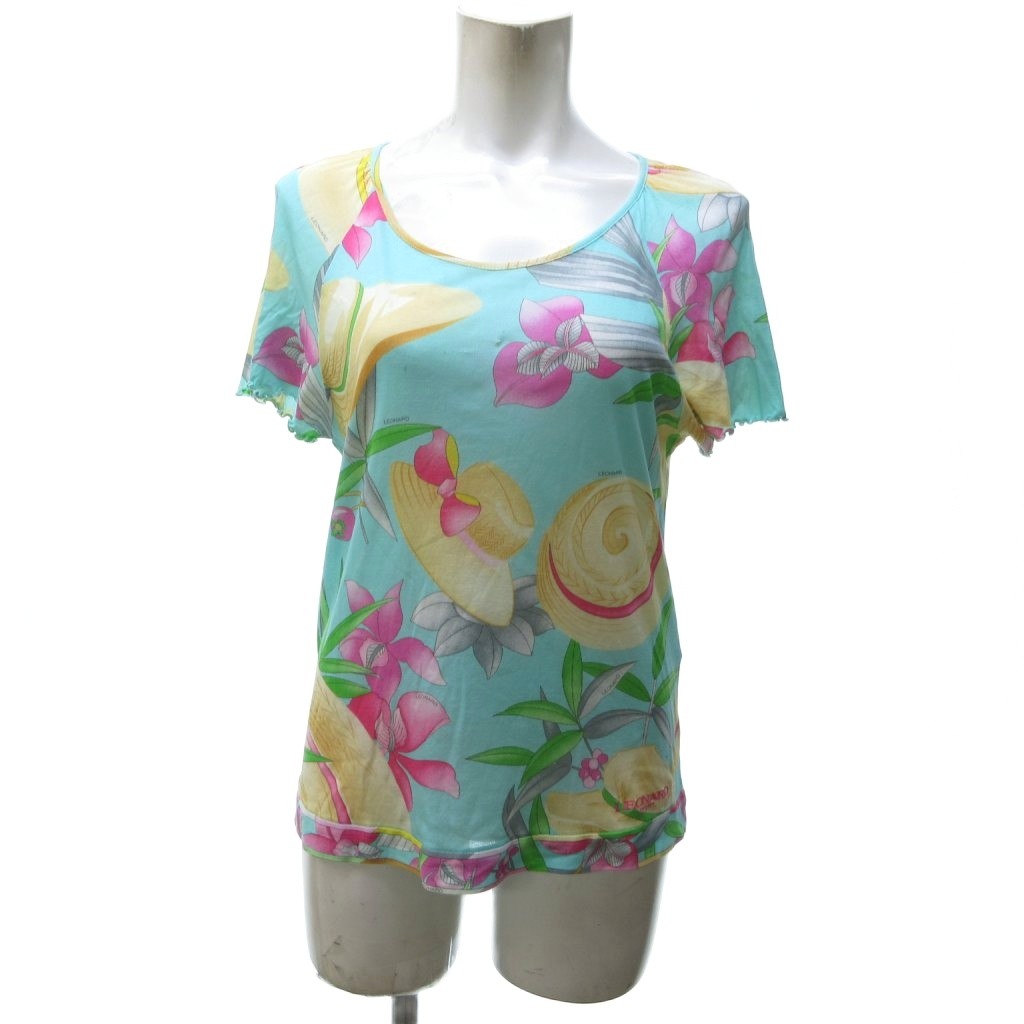 LEONARD SPORT フラワープリント Tシャツ 42 LEONARD Sport フラワー