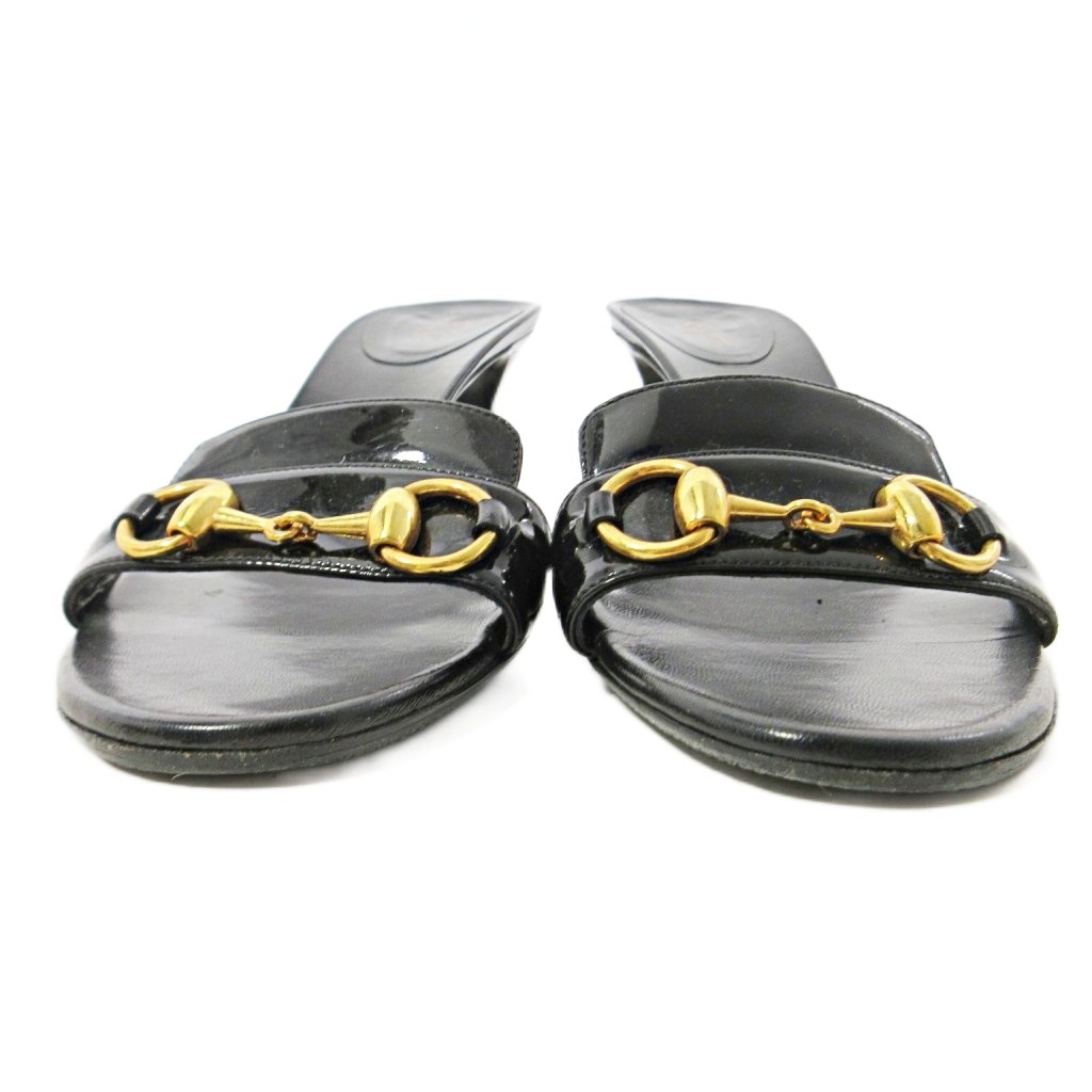 グッチ GUCCI ホースビット ミュール サンダル ハイヒール 37.5 24.5cm