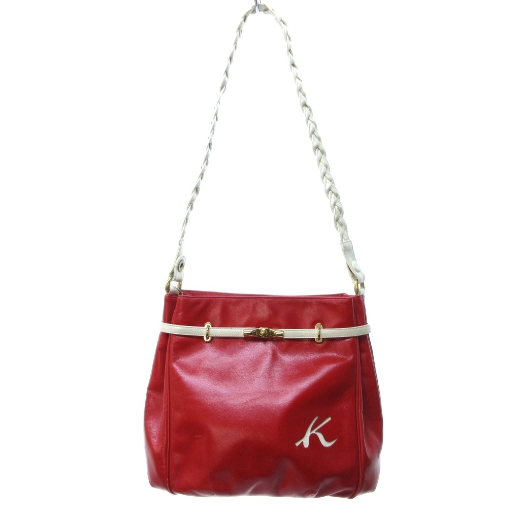 キタムラ Kitamura レザー ショルダーバッグ ゴールド金具 フラップ 