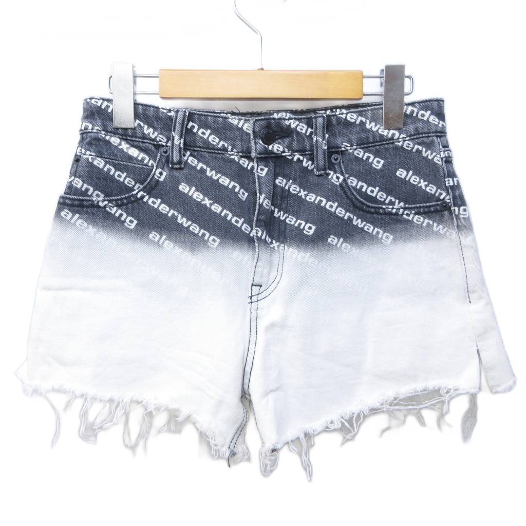 アレキサンダーワン ALEXANDER WANG ロゴ デニムショートパンツ カット 