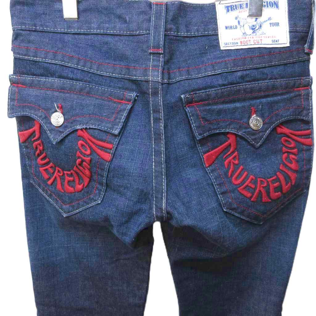 True Religion World Tour ダークレッドデニム トゥルーレリジョン TRUE RELIGION 美品 BOOT CUT デニム ジーンズ