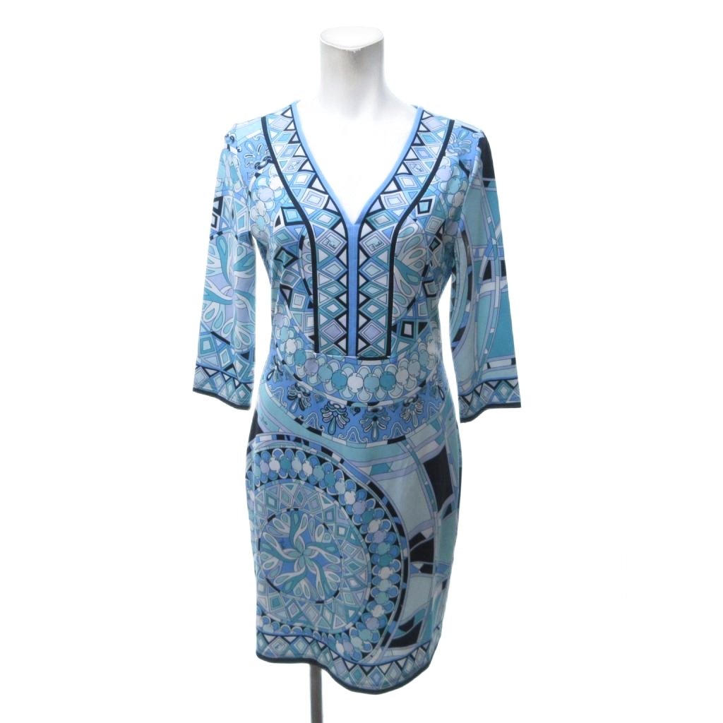 エミリオプッチ EMILIO PUCCI ワンピース ドレス ロング Vネック 総柄