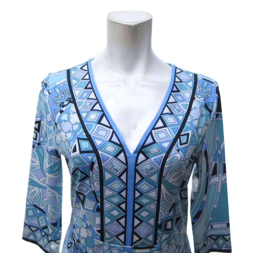 エミリオプッチ EMILIO PUCCI ワンピース ドレス ロング Vネック 総柄