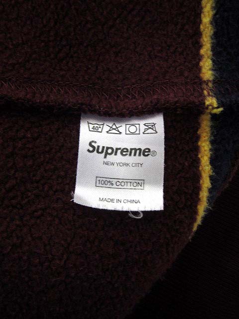 Supreme ボーダー　パーカー シュプリーム SUPREME ボーダー パーカー ジップアップ ボルドー 赤系