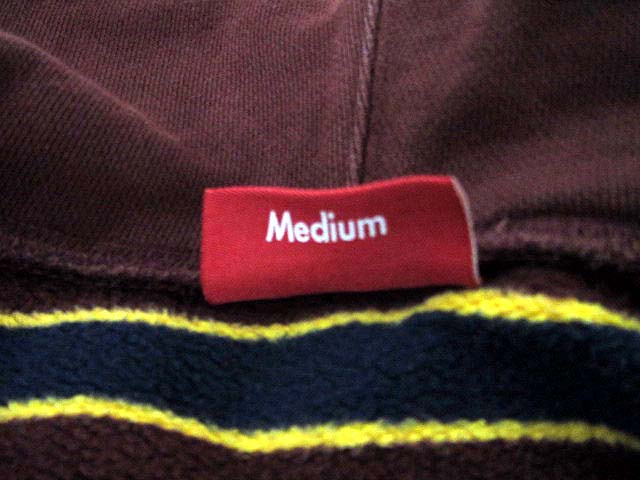 シュプリーム SUPREME ボーダー パーカー ジップアップ ボルドー 赤系