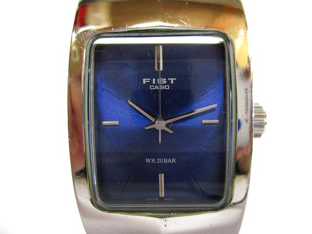 カシオ Casio Fist Md 785 スクエア クォーツ 腕時計 Ss ネイビー文字盤 紺文字盤 シルバー 銀 nm 9738b メンズ 025 ベクトルパーク