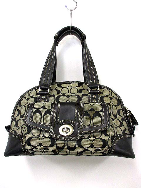 コーチ COACH F13977 ハンプトンズ シグネチャー ジップ サッチェル 