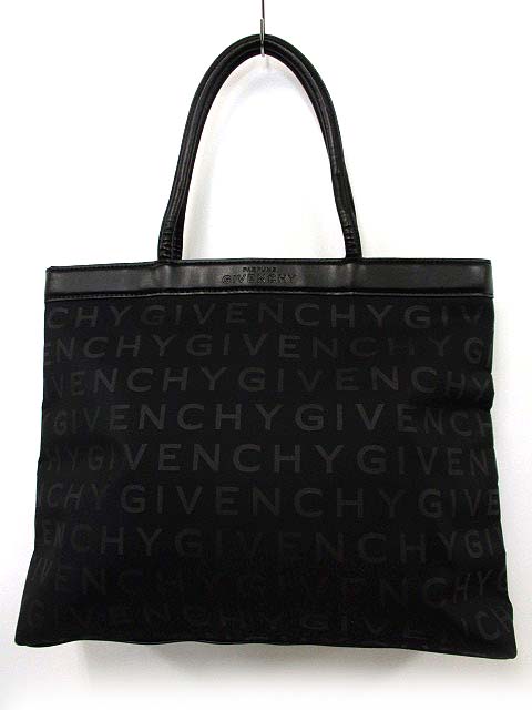 ジバンシィ GIVENCHY トートバッグ ハンドバッグ ロゴ 総柄 ブラック 