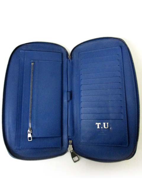 【LOUISVUITTON】アトールトラベルケース長財布ダミエアンフィニ青 LOUISVUITTON】アトールトラベルケース長財布ダミエアンフィニ青
