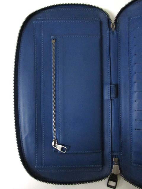 【LOUISVUITTON】アトールトラベルケース長財布ダミエアンフィニ青 LOUISVUITTON】アトールトラベルケース長財布ダミエアンフィニ青