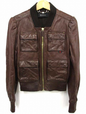 グッチ GUCCI シェリーライン レザージャケット ボンバージャケット 