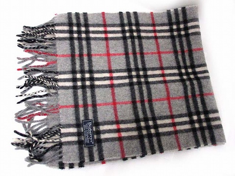 バーバリーズ Burberrys カシミヤ100% ノバチェック マフラー フリンジ  