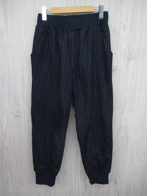 Ubn Hymns ストライプ ジョガーパンツ 紺 白 レディース M P15 026 ベクトルパーク