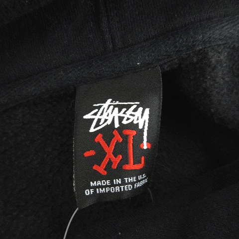 ステューシー STUSSY ロゴ 刺繍 パーカー スウェット プルオーバー XL 