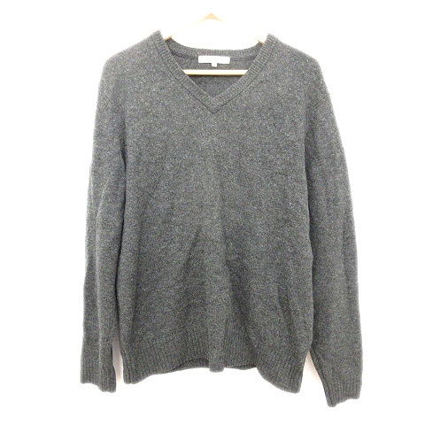 ユニクロ Uniqlo ニット セーター Vネック 無地 ラムウール M グレー