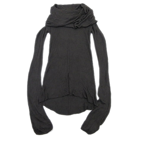 09aw ユリウス Julius リブ ニット ロング セーター 変形 ドレープ