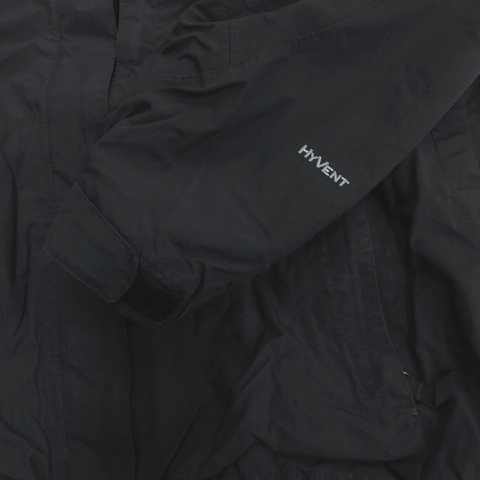 ノースフェイス 薄手 マウンテンパーカー HYVENT 刺繍ロゴ ブラック M THE NORTH FACE (ザ ノースフェイス) GORE-TEX ロゴ刺繍 フルジップ