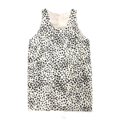 ティテ インザ ストア Tite In The Store アニマル柄 起毛 ノースリーブ チュニック ワンピース カットソー 1 白 黒 レディース 5 026 ベクトルパーク