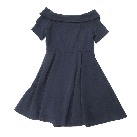 セシルマクビー Cecil Mcbee ビジュー ワンピース カットソー 半袖 ストレッチ M 紺 ネイビー レディース レディース 026 ベクトルパーク