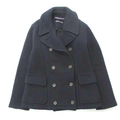 美品 09aw ミラーオブシンゾーン Mirror Of Shinzone ウール Pコート ピーコート ジャケット ブルゾン 裏地チェック F ネイビー 09amsco02 レディース ７ 026 ベクトルパーク
