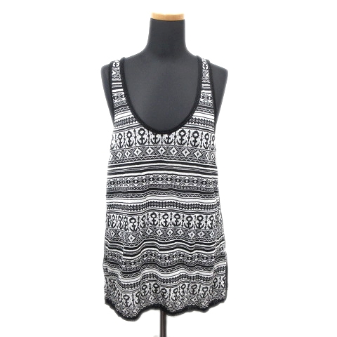 マカフィー Macphee トゥモローランド ニット タンクトップ カットソー 総柄 ノースリーブ ロング リネン 1 黒 白 レディース 10 レディース 026 ベクトルパーク