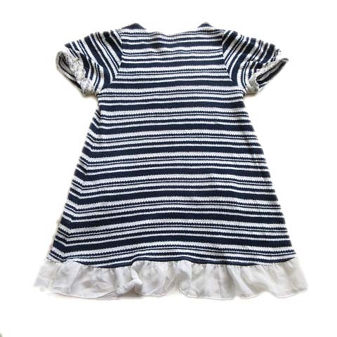 アクシーズファム Axes Femme ビジュー ニット ワンピース カットソー レース ボーダー m ネイビー 白 レディース 5 026 ベクトルパーク