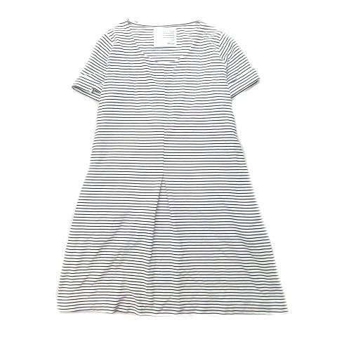 ノートエシロンス Note Et Silence ボーダー ニット ワンピース チュニック カットソー 半袖 F 白 黒 26 01 Ct 003 13 1 レディース ６ 026 ベクトルパーク