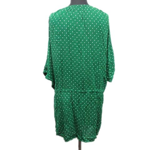美品 アースミュージック エコロジー Earth Music Ecology ワンピース カットソー ドット ドローコード ドルマン F 緑 レディース ５ 026 ベクトルパーク
