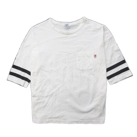 コーエン Coen Tシャツ カットソー 袖ライン 半袖 丸首 M 白 黒 7625 631 6115 メンズ 5 026 ベクトルパーク コーエン Coen Tシャツ カットソー 袖ライン 半袖 丸首 M 白 黒 7625 631 6115 メンズ 5 026 ベクトルパーク