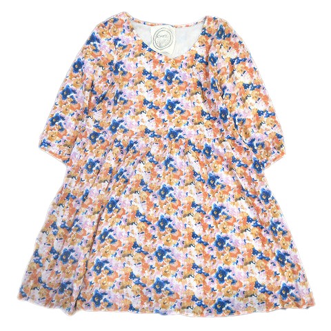 セポ Cepo 花柄 フレア Aライン ワンピース 切替 スカート 七分袖 ひざ丈 M マルチ レディース レディース 026 ベクトルパーク