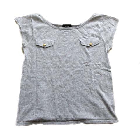 アーペーセー A P C コットン カシミヤ フレンチスリーブ Tシャツ カットソー フェイクポケット Xs グレー メンズ 10 026 ベクトルパーク
