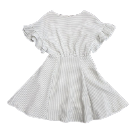 スナイデル Snidel ボーダー フレア Aライン ワンピース フリルスリーブ 半袖 ひざ丈 スカート 1 白 ホワイト グレー レディース レディース 026 ベクトルパーク