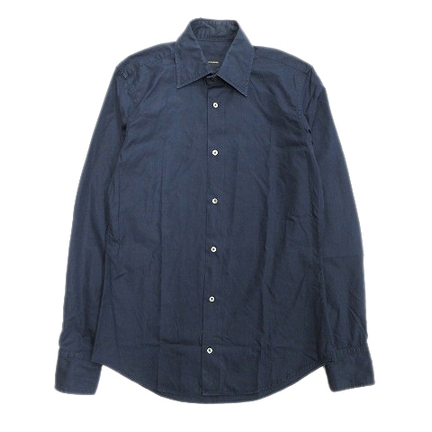 ジルサンダー Jil Sander ドレス シャツ カットソー ブラウス セミワイドカラー 長袖 無地 37 紺 ネイビー メンズ 国内正規 メンズ 026 ベクトルパーク
