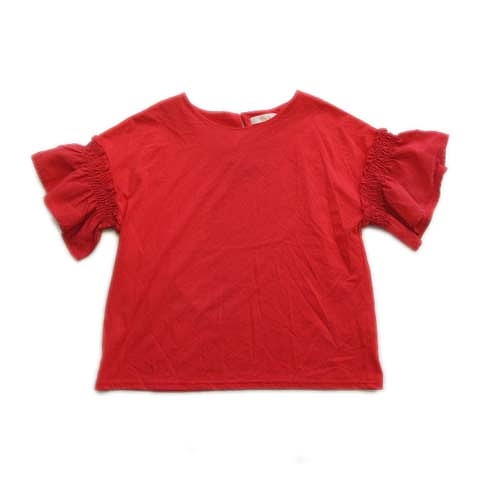 グローブ Grove Tシャツ カットソー 袖シャーリング ドロップショルダー M 赤 レディース 10 026 ベクトルパーク