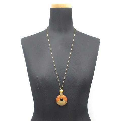 エムケー ミッシェルクラン Mk Michel Klein ネックレス ボールチェーン ウッドトップ ペンダント アクセサリー ロング ゴールド 木 パーツ 茶色 レディース 1 レディース 026 ベクトルパーク