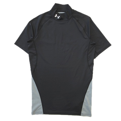 美品 アンダーアーマー Under Armour スポーツウェア ハイネック カットソー 半袖 ロゴ Xl 黒 グレー メンズ 11 メンズ 026 ベクトルパーク